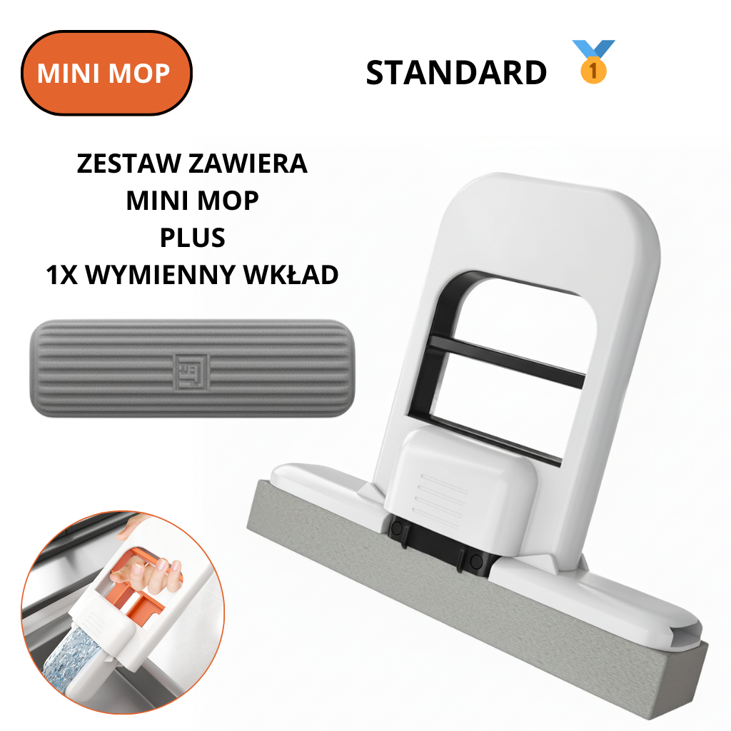 Kompaktowy i przenośny MINI MOP.Szybkie wyciskanie jedną ręką.