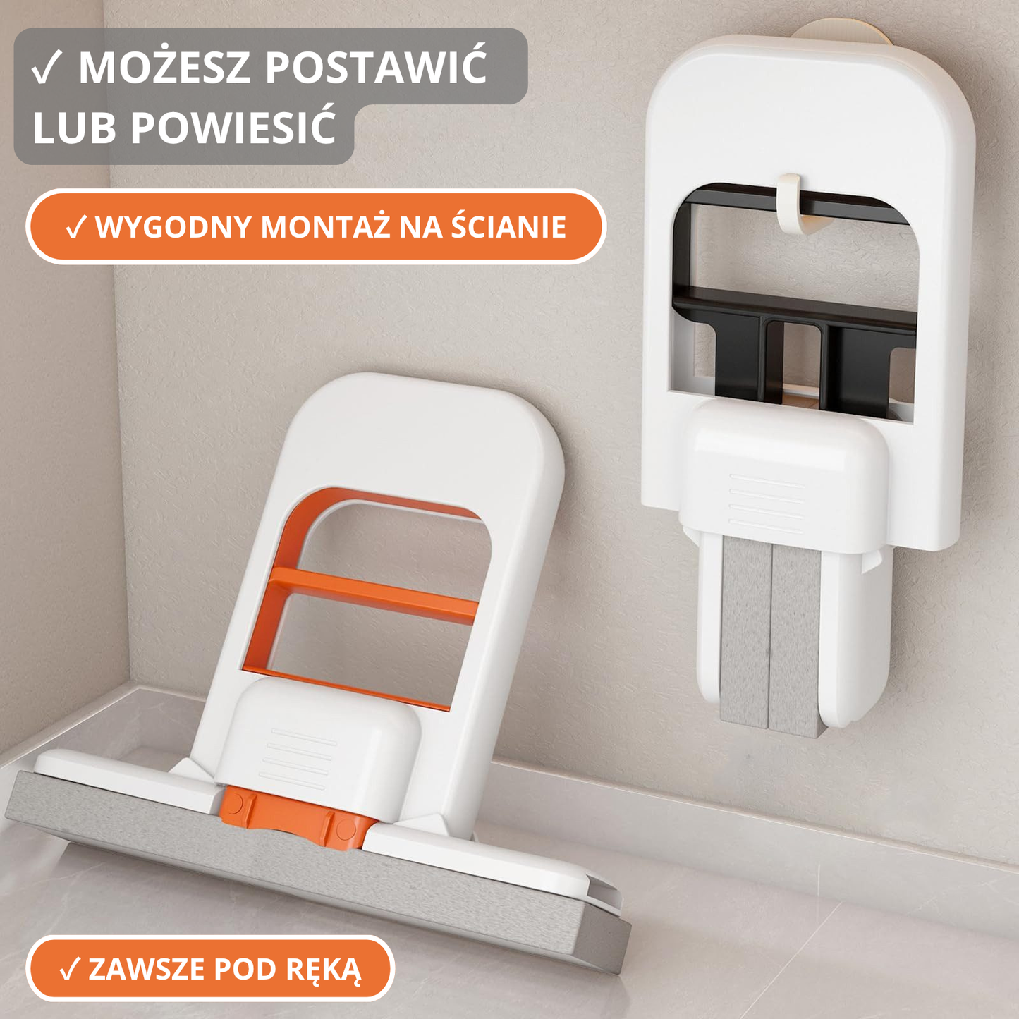 Kompaktowy i przenośny MINI MOP.Szybkie wyciskanie jedną ręką.